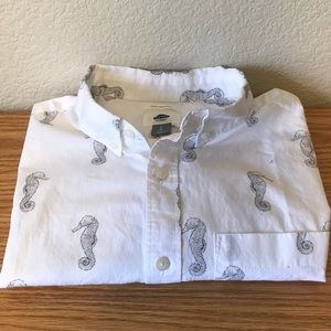 Sea-Horse short sleeve button down pocket shirt!